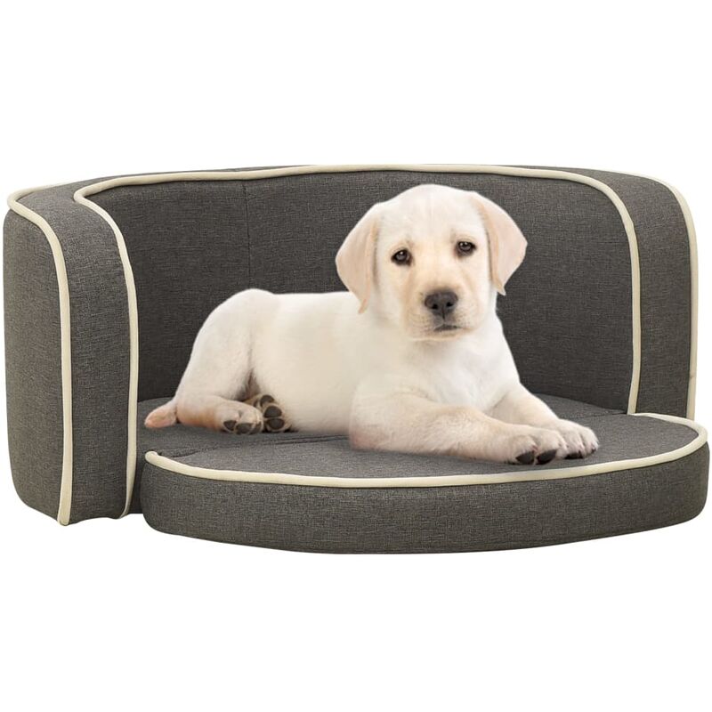 

BHD - Sofá plegable para perros cojín lavable de lino gris 76x71x30cm