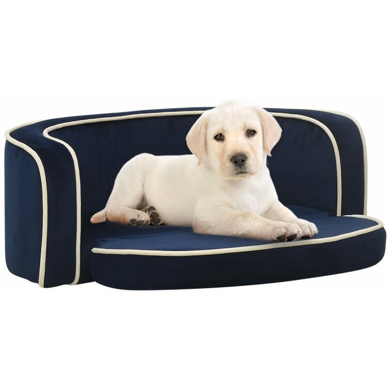 

BHD - Sofá plegable para perros cojín lavable felpa azul 73x67x26cm