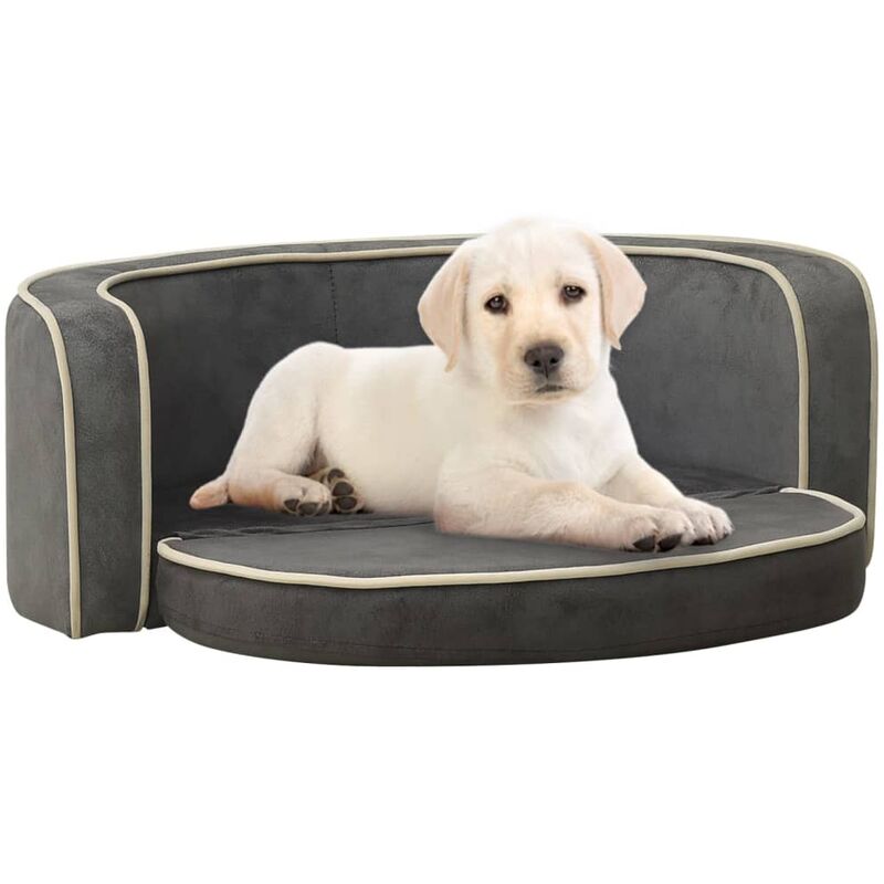 

BHD - Sofá plegable para perros cojín lavable felpa gris 73x67x26 cm