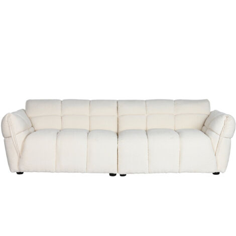 Sofa Poliester Madera 260X108X82 Bucle Blanco
