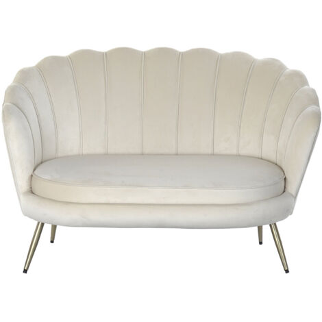 Sofa Poliester Metal 130X77X83 Crema