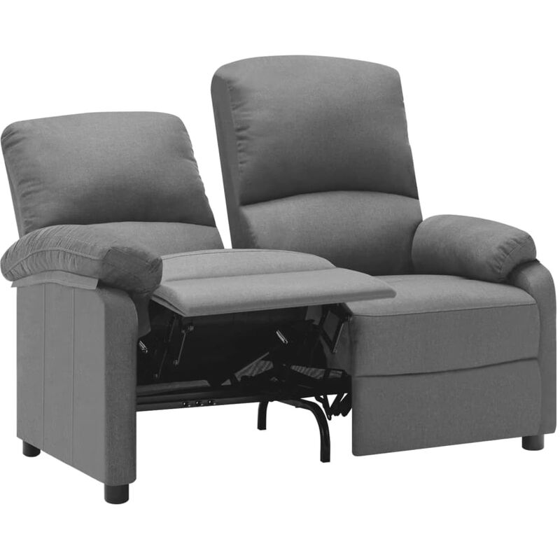 

Sofá reclinable de 2 plazas de tela gris claro