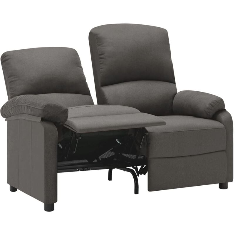 

Sofá reclinable de 2 plazas de tela gris oscuro