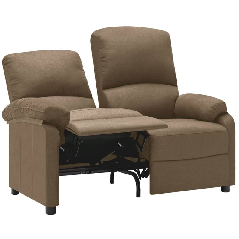 

Sofá reclinable de 2 plazas de tela gris taupe