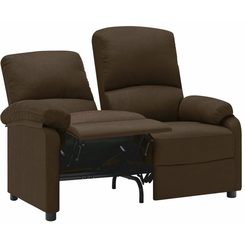 

Sofá reclinable de 2 plazas de tela marrón oscuro