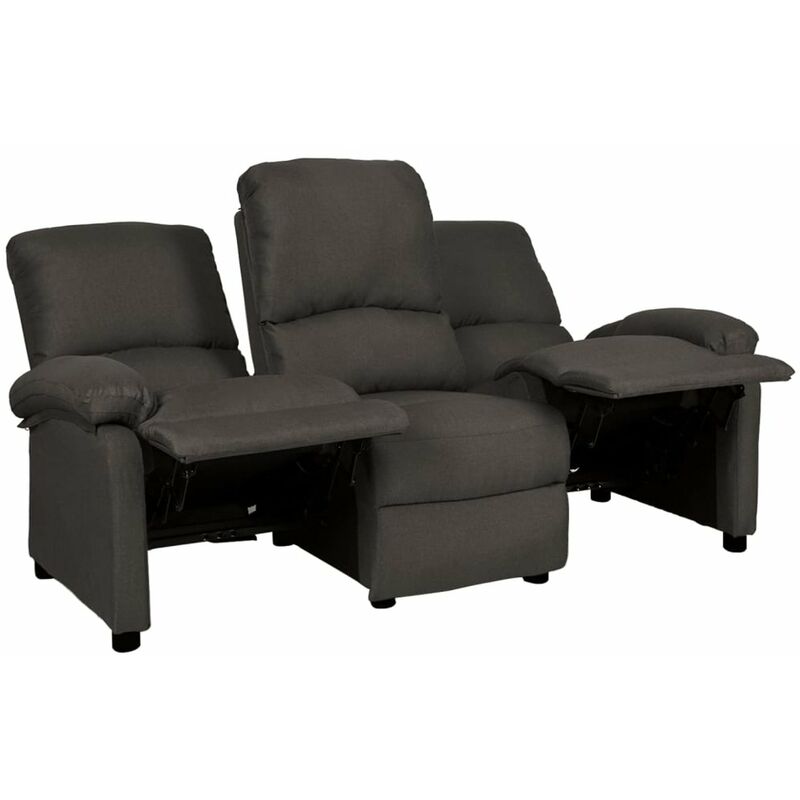 

Sofa reclinable de 3 plazas de tela gris oscuro