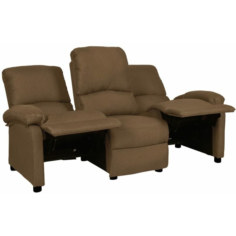 

Sofá reclinable de 3 plazas de tela gris taupe
