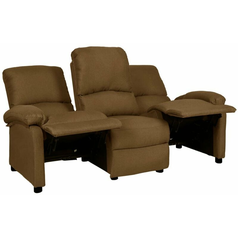 

Sofa reclinable de 3 plazas de tela marron