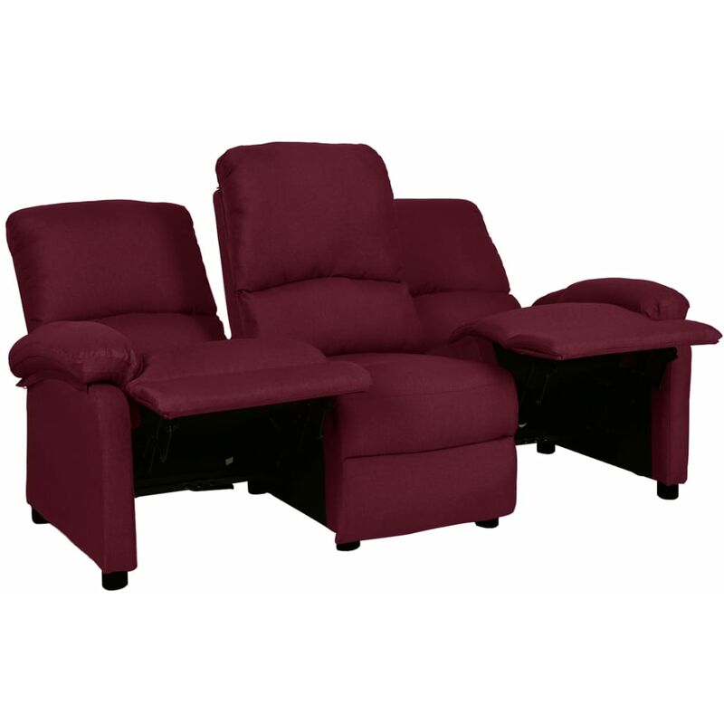 

Sofá reclinable de 3 plazas de tela morado
