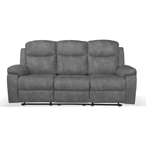 Sofá reclinable gris oscuro 211x100x90