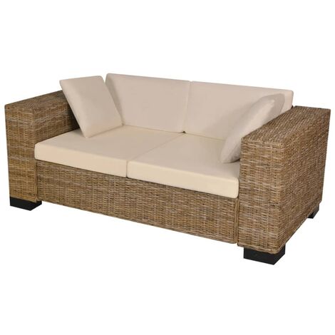Sofa Relax,Ensemble de canapé de haute qualité 2 places 7 pièces Rotin véritable -Q4003