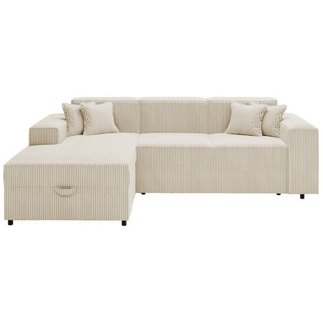 Sofá rinconero Clovis 116, Poso 100, Función de descanso, Almacenaje, 253x166x79cm, 0