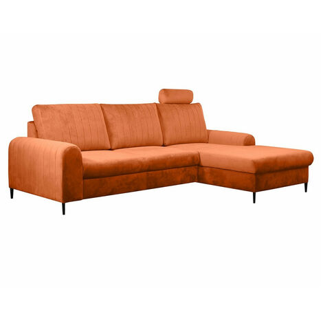 Sofá rinconero Comfivo 245, Velluto 33, Función de descanso, Almacenaje, 255x168x88cm, 0
