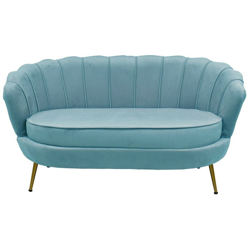 

Sofá ROSMARI, 2 plazas, tapizado velvet turquesa
