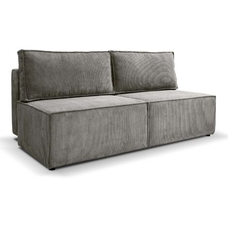Sofa, Schlafsofa mit Bettzeugfach COMPI Silber