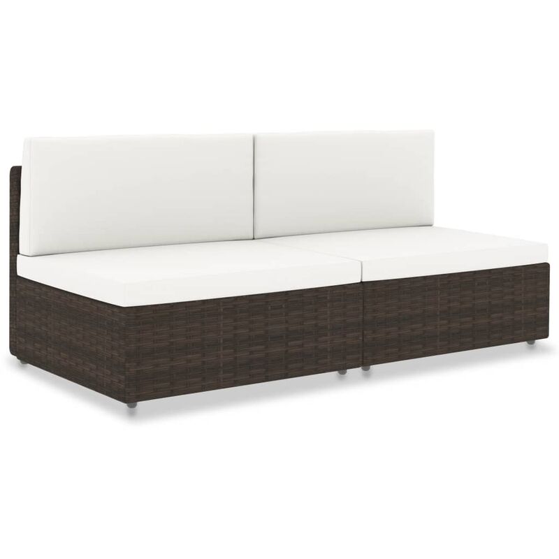 

Sofa seccional de 2 plazas de ratan sintetico marron