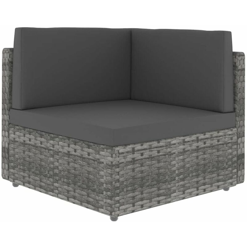 

Sofa seccional de esquina de ratan sintetico gris