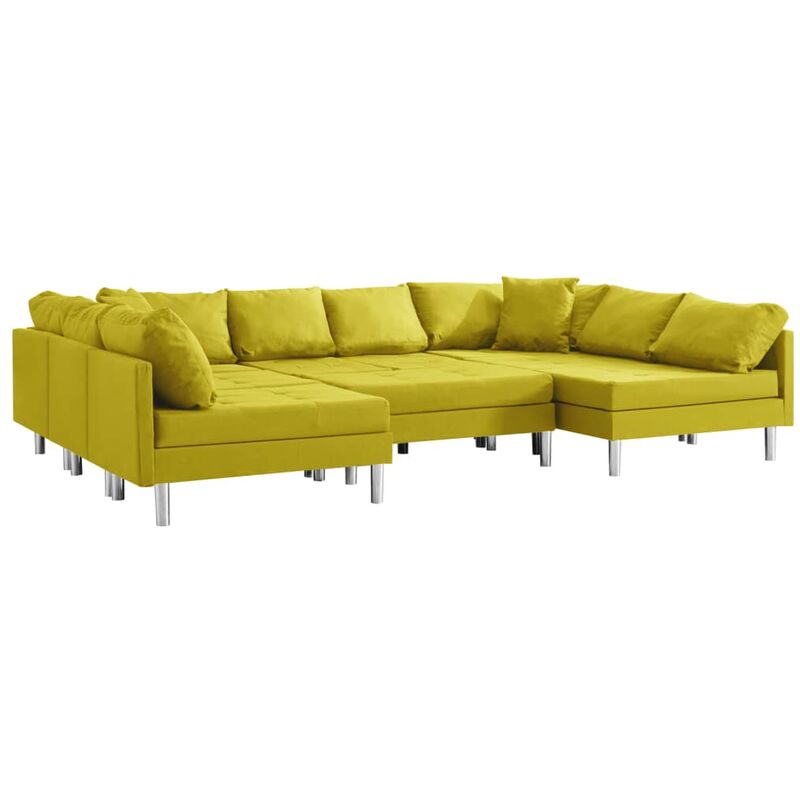 

Sofá Modular de Tela Amarillo - Amarillo - Vidaxl