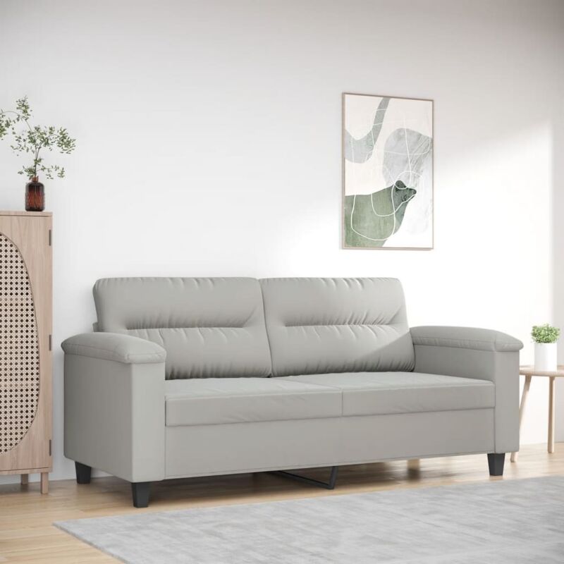 2-sitzer-sofa Hellgrau 140 Cm Mikrofasergewebe Vidaxl