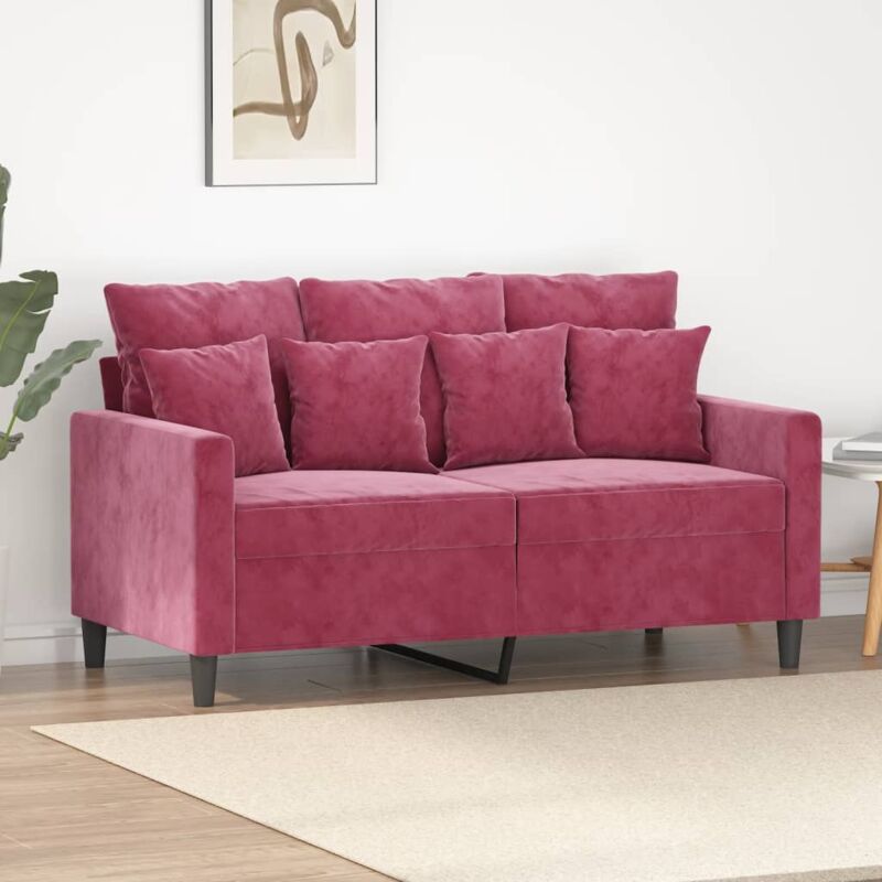 2-sitzer-sofa Weinrot 120 Cm Samt Vidaxl
