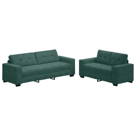  Sofa Set  2 pcs Dunkelgrün 221 x 78 x 80 cm Samt vidaXL