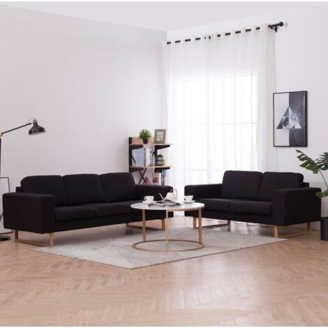 Sofa-Set 2 Teile schwarz
