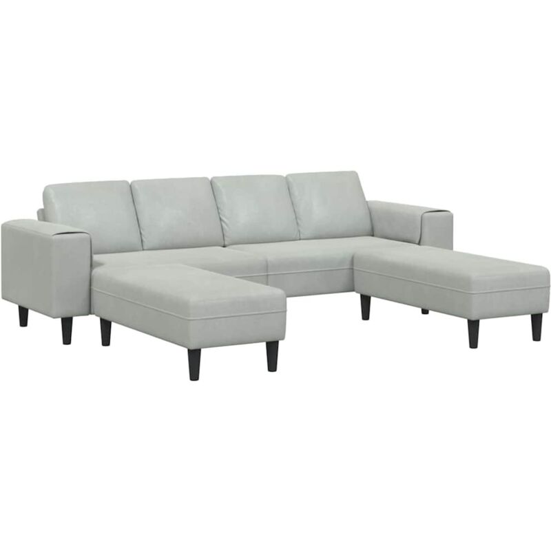 Sofa Set Hellgrau Samt Vidaxl