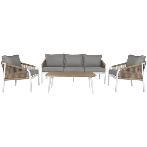 Sofa Set 4 Aluminio Poliester 189X73X84