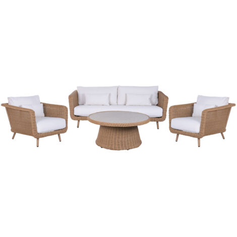 Sofa Set 4 Aluminio Ratan Sintetico 188X89X65