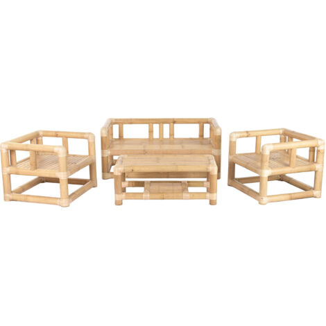 Sofa Set 4 Bambu Ratan 135X70X60 Natural
