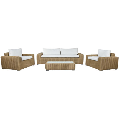 Sofa Set 4 Ratan Sintetico Poliester 248X85X80