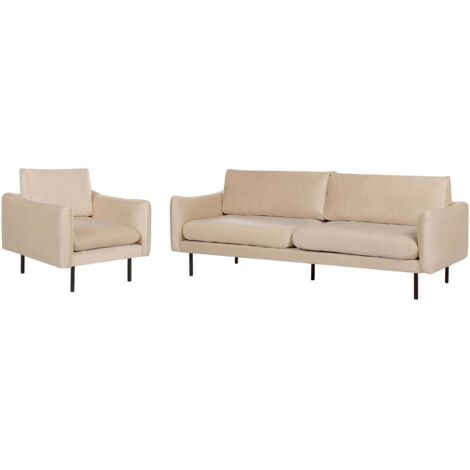 Sofa Set 4-Sitzer VINTERBRO Samtstoff Beige