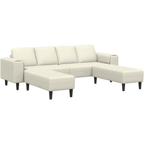 Sofa Set Cream Velvet vidaXL