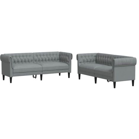 Sofa Set Hellgrau Stoff vidaXL