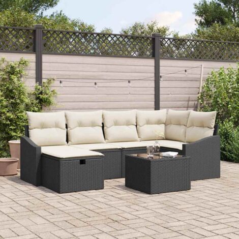 Sofa Set mit Kissen 6 pcs Poly-Rattan vidaXL