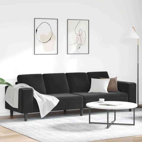 Sofa Set Schwarz Samt vidaXL