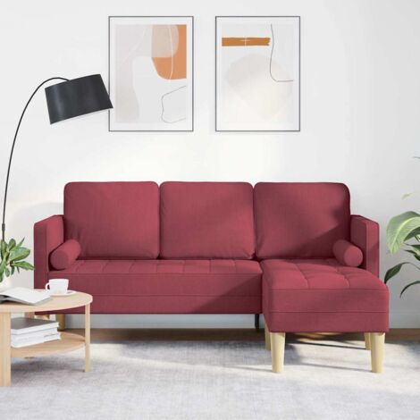 Sofa Set Weinrot 173 x 131 x 67 cm Stoff vidaXL