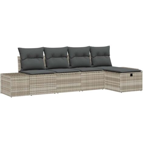 Sofa Set with Cushion 6 pcs Poly Rattan vidaXL
