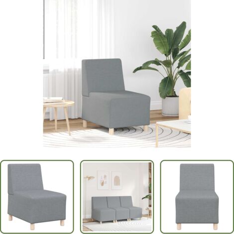 Sofá sin brazos -  Sofá modular sin brazos gris claro 55 cm Tela