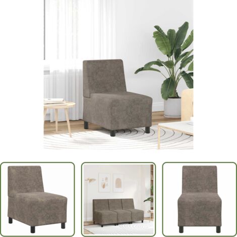 Sofá sin brazos - Sofá modular  sin brazos gris oscuro 55 cm piel sintética