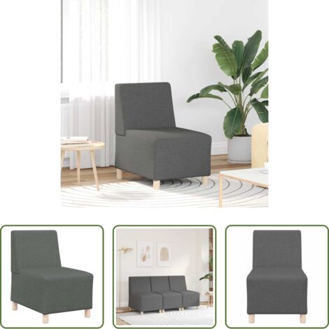 Sofá sin brazos -  Sofá modular sin brazos gris oscuro 55 cm Tela
