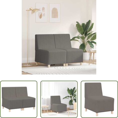 Sofá sin brazos -  Unidad de Sofá Modular sin Brazos 2 pcs Gris Claro