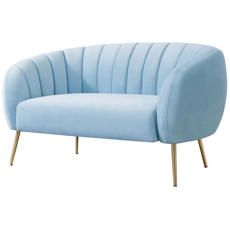 

Bh Design - Sofá SIRET, 2 plazas, tapizado velvet azul claro 59
