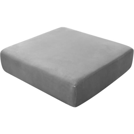 Sofa-Sitzkissenbezüge, Stretch-Samt-Sofakissenbezüge, Ersatz-Sofakissenbezüge für einzelne Kissen (groß, 1-Sitzer, grau)