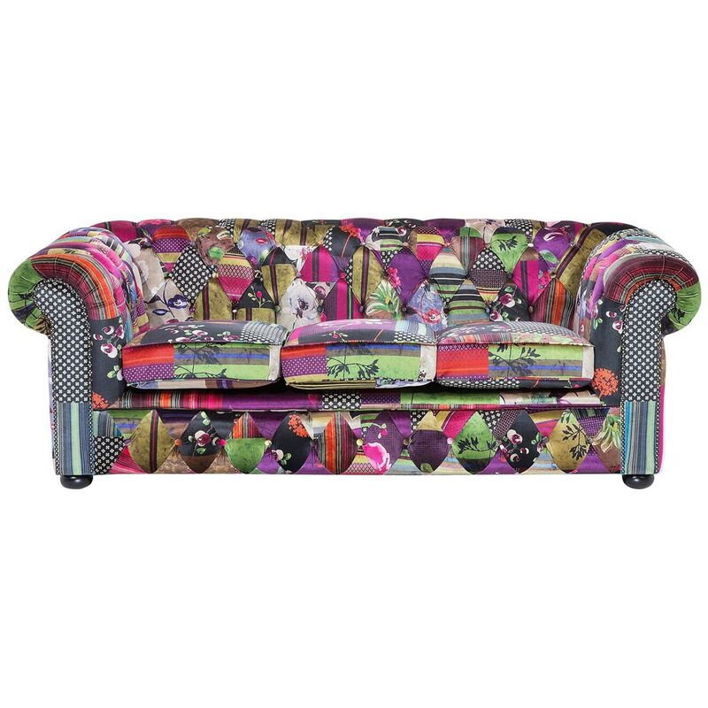 

Sofá 3 plazas tapizado multicolor violeta CHESTERFIELD