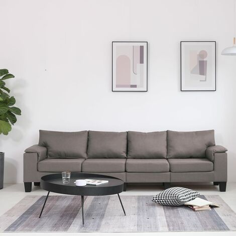 Sofa Taupe 4-Sitzer Stoff vidaXL