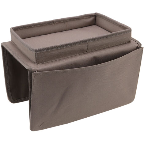 Sofa Tray Folding Arm Storage Holder Table 600D Oxford Cloth Side Pockets for Couch Coffee