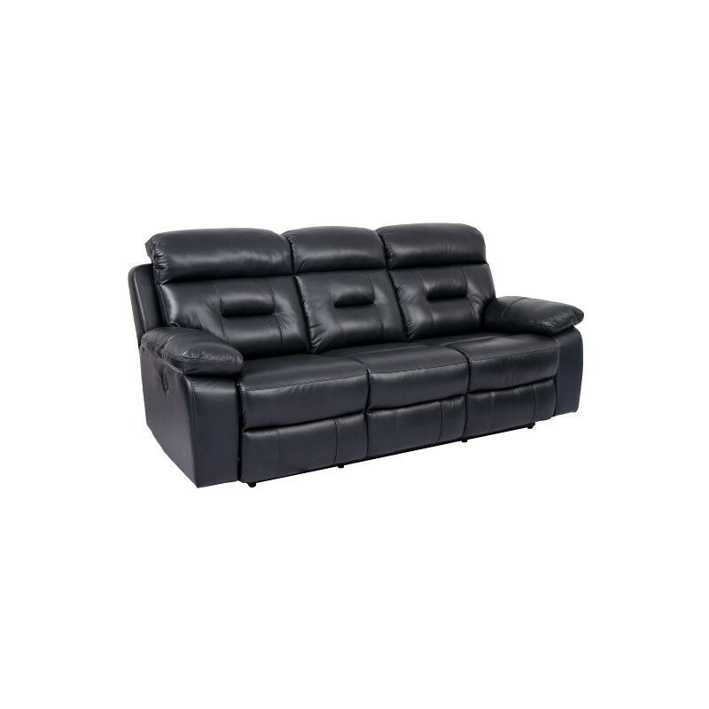 

La Cibertienda - Sofa tres plazas Relax Electrico, color Negro, tapizado en polipiel, ref-37