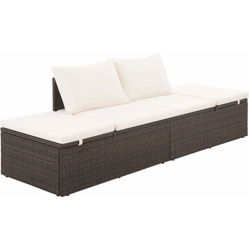 

vidaXL Cama de jardín 195x60 cm ratán sintético marrón - Marrón