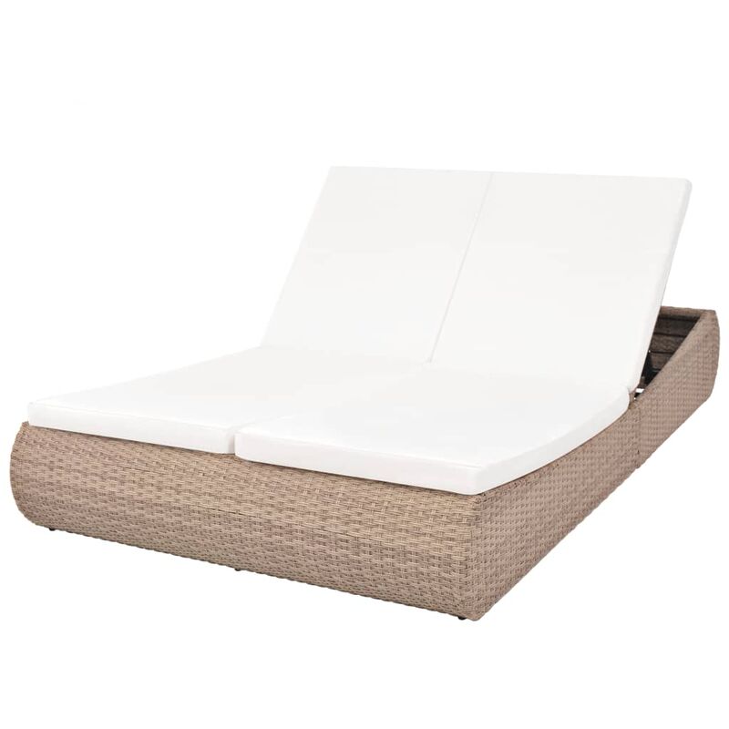 

Sofá tumbona de jardín de ratán sintético beige